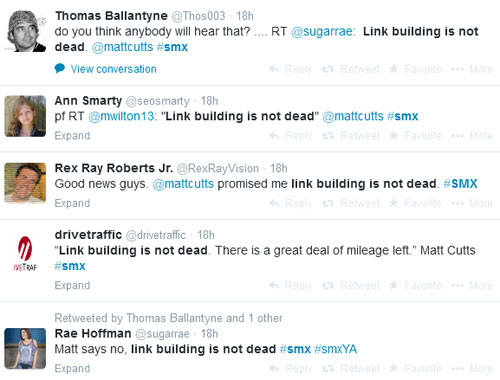 Link Building Not Dead Tweets Picture