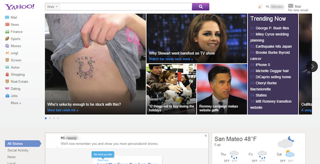 Yahoo New Desktop Design